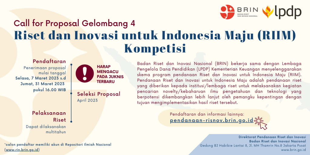 Riset Dan Inovasi Untuk Indonesia Maju Gelombang 4 Dibuka – LPPM