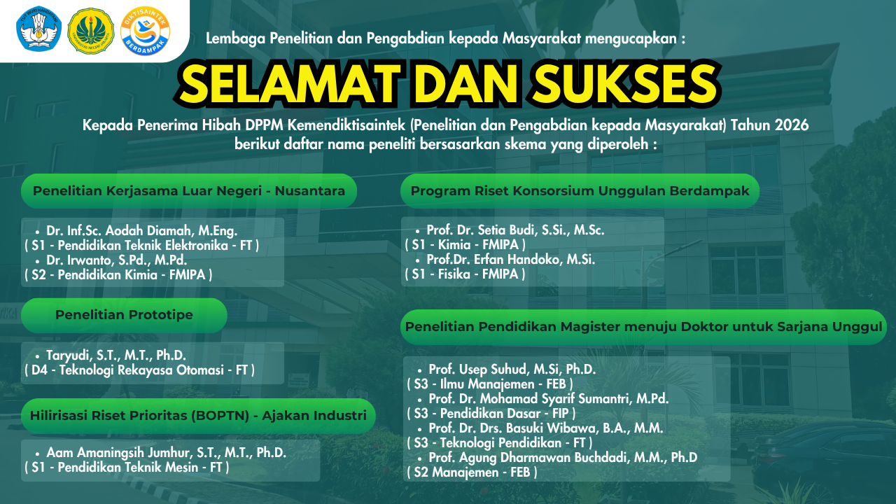 Selamat dan Sukses kepada Penerima Hibah DPPM Kemendiktisaintek Tahun ...
